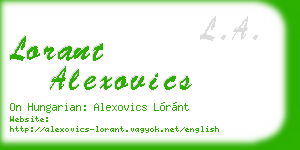 lorant alexovics business card