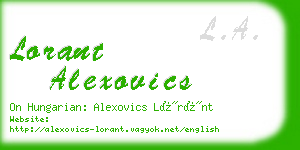 lorant alexovics business card